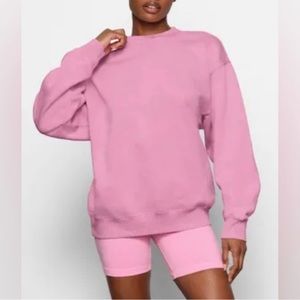 SKIMS RARE Bubblegum Pink Boyfriend Fleece Pullover